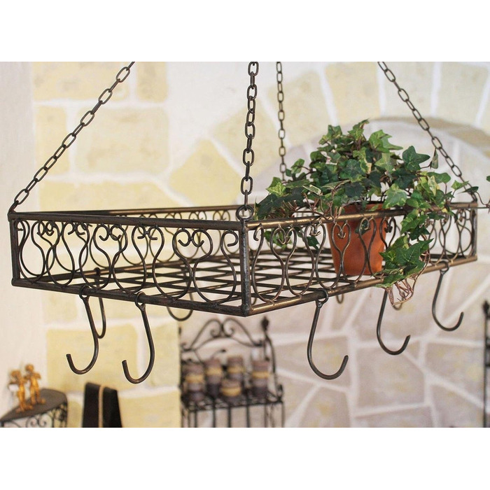 DanDiBo Pot Hanger Kitchen Pan Hanger 65 cm Ceiling Shelf Hanging Shelf Hanger Sausage Crown