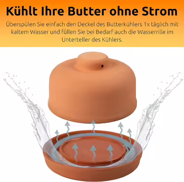 Mediterranean clay butter chiller - fresh butter without a refrigerator - butter dish/butter box without electricity, energy-saving, eco-friendly