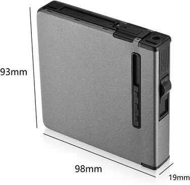 Електронне запальничкове кейс для сигарет CAM2 на 20 сигарет, чорний, з автоматичним викиданням