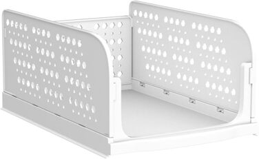 THATSRAD 3-Tier Drawer Box Closet Drawer Boxes Stackable Shelf for Closet Interior Foldable Storage Boxes Drawer White Stackable Drawers for Clothes Bedroom Kitchen Bathroom