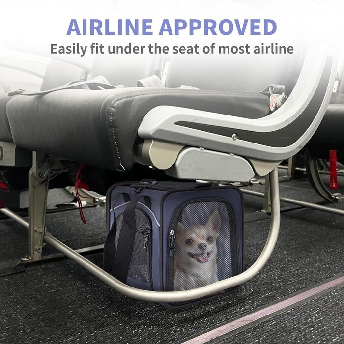 Транспортна переноска для котів та собак Petfit | Переноска для подорожей літаком | Безпечний транспорт в авто, поїзді та літаку (Medium, balu)
