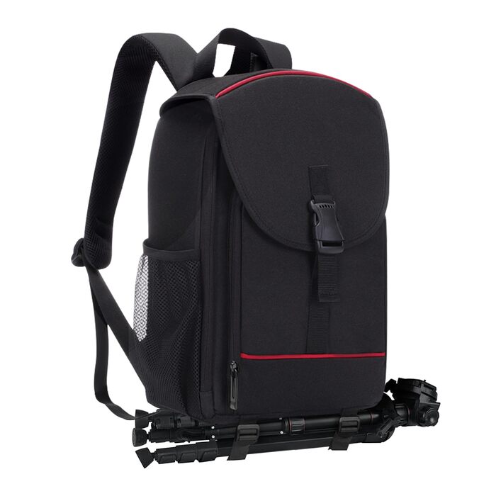 Рюкзак для камери: чорний фоторюкзак для DSLR/SLR з об'єктивом та аксесуарами