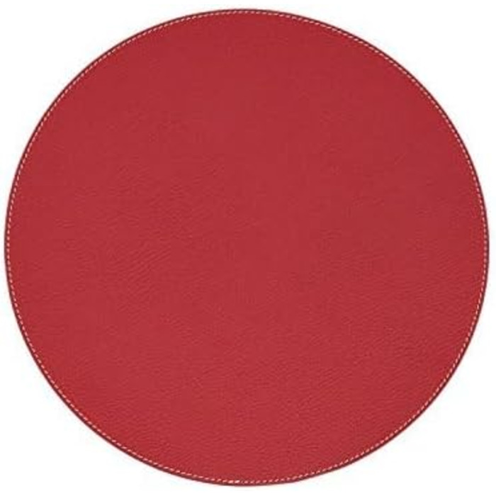 Nikalaz Placemats and Coasters made of Recycled Leather, Table Sets, 2 Piece Table Mats, Placemats 33 cm (Crocodile Embossing) (Christmas Red)