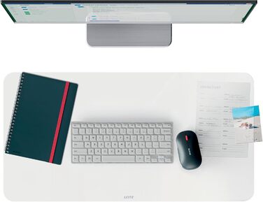 Leitz Великий ігровий килимок для миші, антиковзаюча поверхня, точне відстеження миші, миється, для офісу, дому та геймінгу, сірий, 100 x 40 см, поліестер + гумове покриття