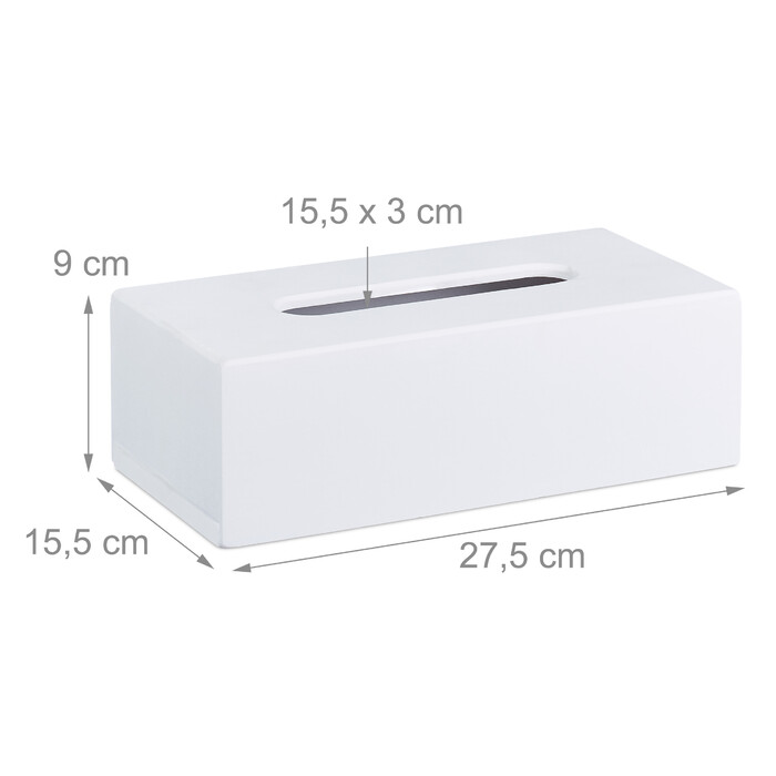 Relaxdays Cosmetic Tissue Box Bamboo White
