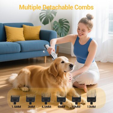 Машинка для стрижки собак - IPX7, водонепроникна, професійна для собак та котів з LCD-дисплеєм (сріга)