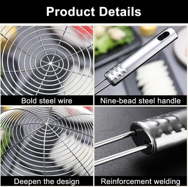 Набір з 3 шт. шумівки з нержавіючої сталі, фільтр для бульбашок та жиру, кухонне сито з нержавіючої сталі, 3 розміри