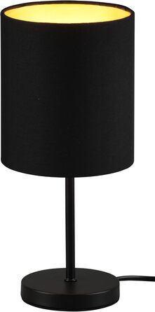 Торшер Reality Leuchten Jerry R50491011 - настільна лампа з металу нікель матовий, тканинний абажур, цоколь E14 (чорний/золотистий)