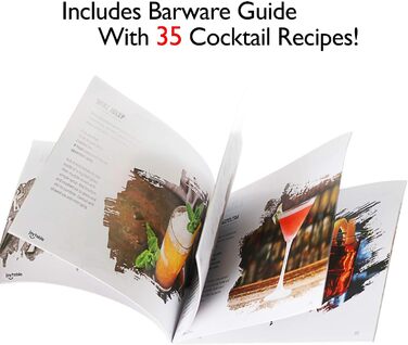 JoyTable 16-Piece Cocktail Bar Set with Citrus Press & Recipe Book - Professional Bartender Kit