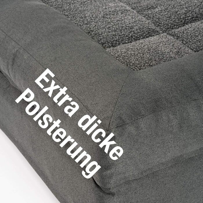 JAMAXX Преміум Софа для собак 2-в-1 - Ортопедична подушка з Memory Foam, Знімні подушки та чохол, Матеріал: Лямбсфур/Шерпа, PDB3014 (L) 120x90 антрацит