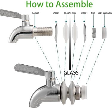 Скляний диспенсер для напоїв на підставці 4л з нержавіючою сталею та бамбуком