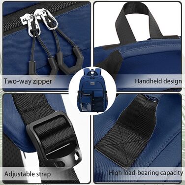 Шкільний рюкзак для підлітків: великий, водонепроникний, міцний, для середньої школи, гімназії, учнів, підлітків та дорослих (блакитний)