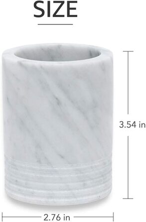 JIMEI Toothbrush Holder, Toothbrush Cup made of Natural Marble, Spa Collection, Makeup Brush Holder, Bathroom Accessories Organizer
