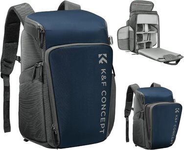 Рюкзак для фотокамери K&F Concept Alpha, 25L, чорний, з відділенням для 16-дюймового ноутбука, сумісний з Canon/Nikon/Sony/DJI Mavic