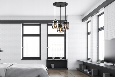 Підвісна лампа Luxolar Light Factory: скло та алюміній, 3 точки освітлення, цоколь E27