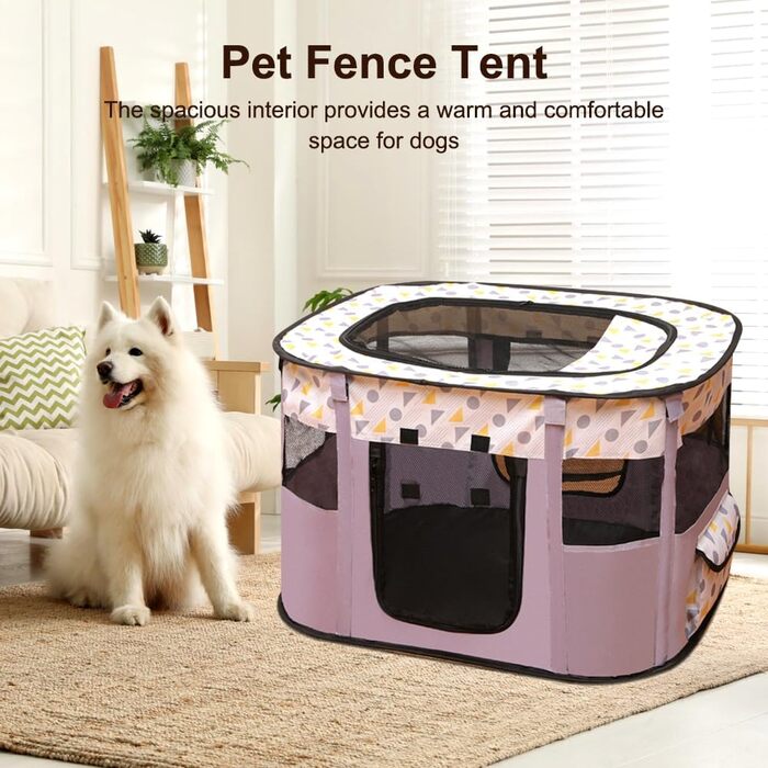 Клітка-прогулянка для тварин, складана, 70x55x40 см, Oxford, для собак, кроликів, котів, морських свинок, Indoor & Outdoor (фіолетовий)