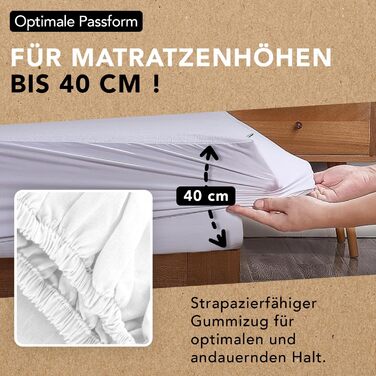 Mattress Protector 180 x 200 cm | Mattress Topper | Waterproof & Silent | Hypoallergenic & Absorbent Cotton | Anti-Mite | All-Around 40 cm | Oeko-TEX | Ôhm