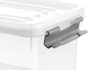 Пластикова прозора коробка для зберігання CURVER Handy Plus з кришкою, 65 л, 60x40x39 см, срібляста