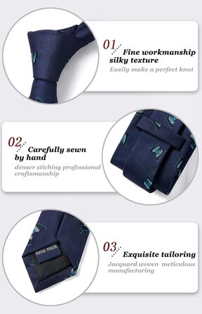 Чоловічий краватковий комплект HISDERN з принтом тварин: краватка та нагрудна хустинка (зелено-жовтий, універсальний розмір)