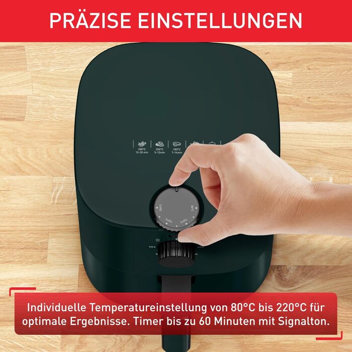 Фритюрниця Tefal EY1303 Easy Fry Essential 3,5 л, енергоощадна, антипригарне покриття, регульована температура, таймер, компактна, зелена