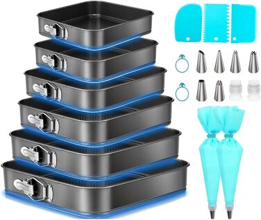 Набір для випічки Sadodo: форми для тортів та пирогів (кутові, круглі, серцеподібні), мішок кондитерський з насадками, антипригарне покриття