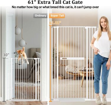 Захисне ворота для тварин Xifamniy, 155 см: безпека для дітей та домашніх тварин (без свердління)
