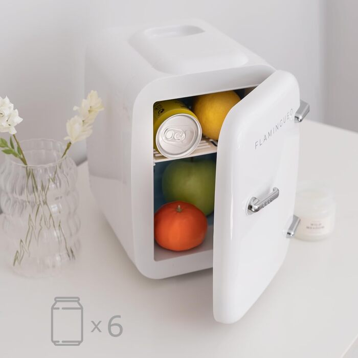 Mini холодильник Flamingueo 4L, 12V/220V: Косметичний, для догляду за шкірою, настільний, білий