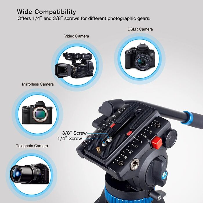 Штатив відео SIRUI SH-15: Алюмінієвий штатив для відеозйомки з поворотним кріпленням 360°, 155 см, навантаження до 10 кг. Підходить для DSLR, відеокамер та камер.