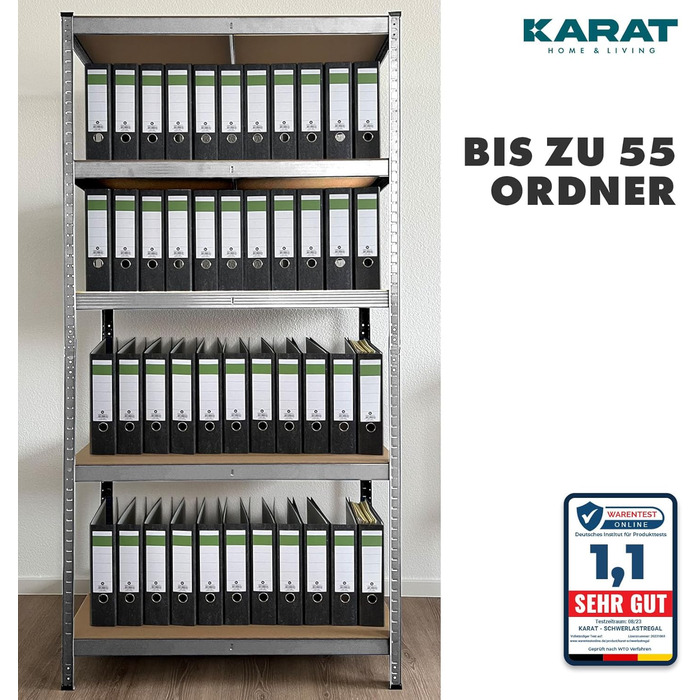 KARAT XXL Heavy-Duty Shelving Unit - Galvanized (200 x 180 x 60 cm)