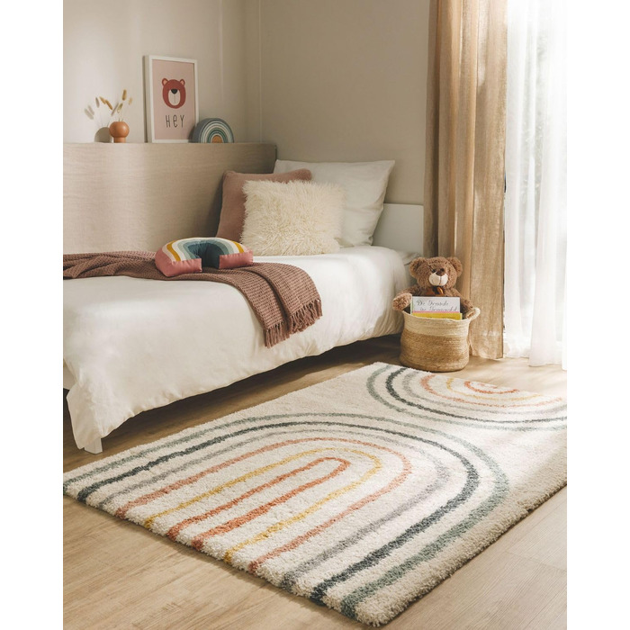 Дитячий килим Benuta Lytte Gobi - багатокольоровий 80x150 см, прямокутний, з дитячими мотивами, штучне волокно, для дитячої, вітальні, спальні