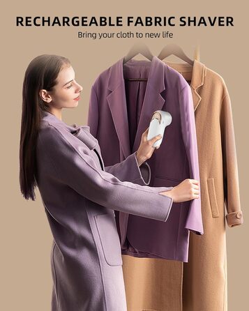 Електричний видалення ворсу для одягу - портативний бездротовий прилад для чищення одягу з LED-дисплеєм (чорний)