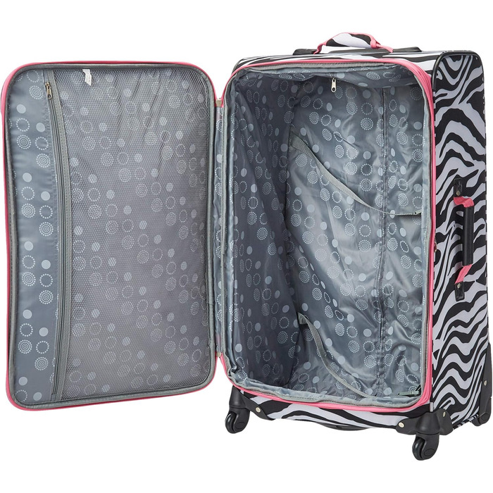 Набір валіз Rockland Softside, 4 шт. (14/20/24/28), Рожевий Зебра