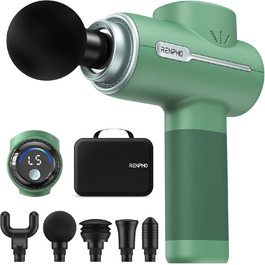 Масажер для м'язів RENPHO Active Massage Gun: глибокий масаж спини, розслаблення, USB-C зарядка, зелений