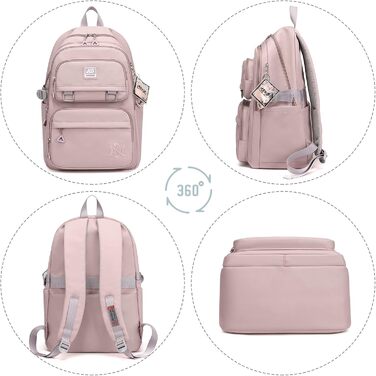 Шкільний рюкзак JANSBEN: водонепроникний, для підлітків, з відділенням для ноутбука, 30L, нейлон, фіолетовий