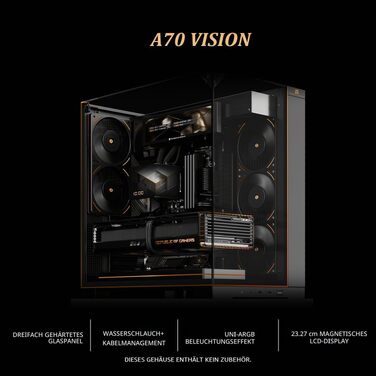 Ігровий корпус Thermalright TR A70 Vision ATX з LCD-дисплеєм 9.16'', панорамною підсвіткою та підтримкою 8 вентиляторів