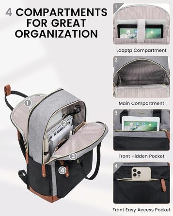 LOVEVOOK Рюкзак для жінок, 15.6