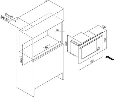 Мікрохвильова піч Amica EMW 13170 S, 20 л, 900 Вт, 9 автоматичних програм, чорний колір