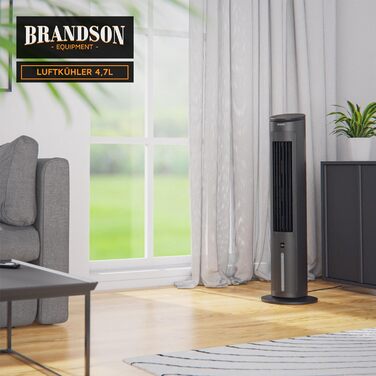 Мобільний вентилятор з водяним охолодженням Brandson - 5 в 1, тихий, 4.7л, чорний