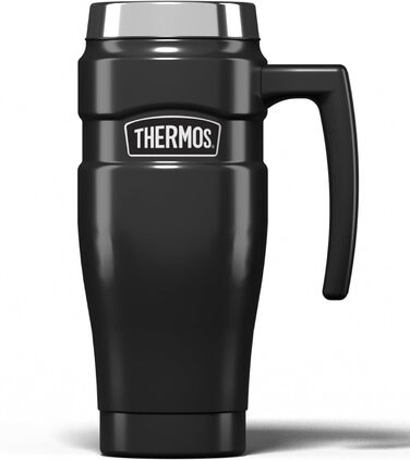 Термос König Travel Mug з нержавіючої сталі - Матовий чорний (470 мл) - Gun Metal