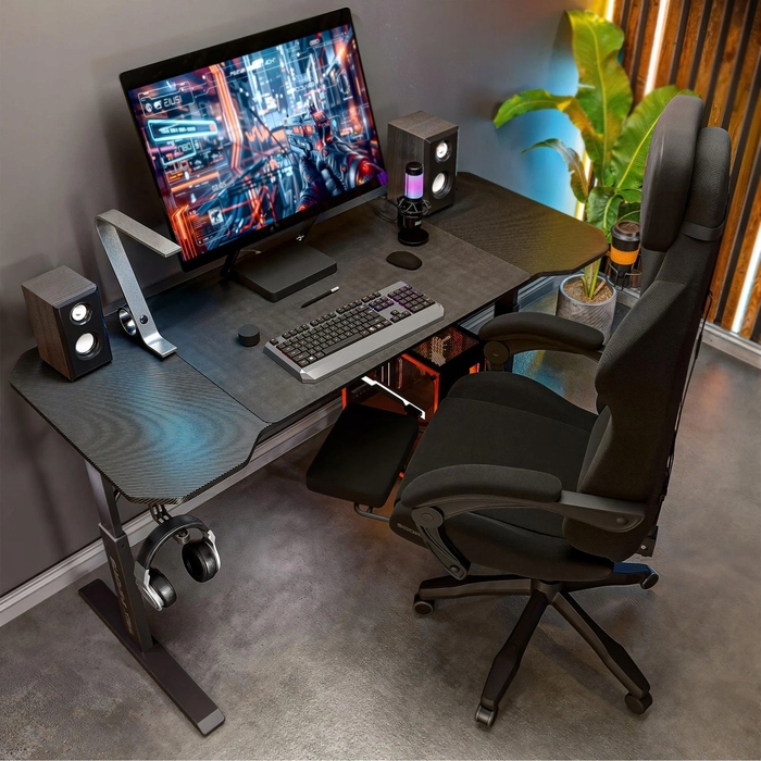 Ігровий стіл Trex E-Sports Stratos, чорний, 140x60 см