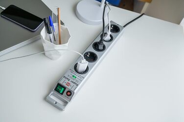 Бренненштуль Super-Solid Мережевий фільтр з вимикачем, 2.5м кабель, ударостійкий полікарбонат, чорний, 5 розеток, з захистом від перенапруги (2 шт. в упаковці)