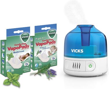 Зволожувач повітря Vicks Mini Cool Mist Ultraschall VUL525 - компактний, тихий, для сну, кашлю та застуди