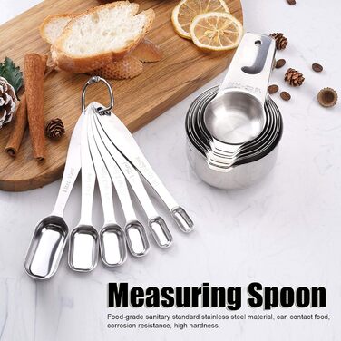 Stainless Steel Measuring Spoons, Kitchen Utensil Measuring Spoons Measuring Cup Cuillere Doseuse Grams for Home