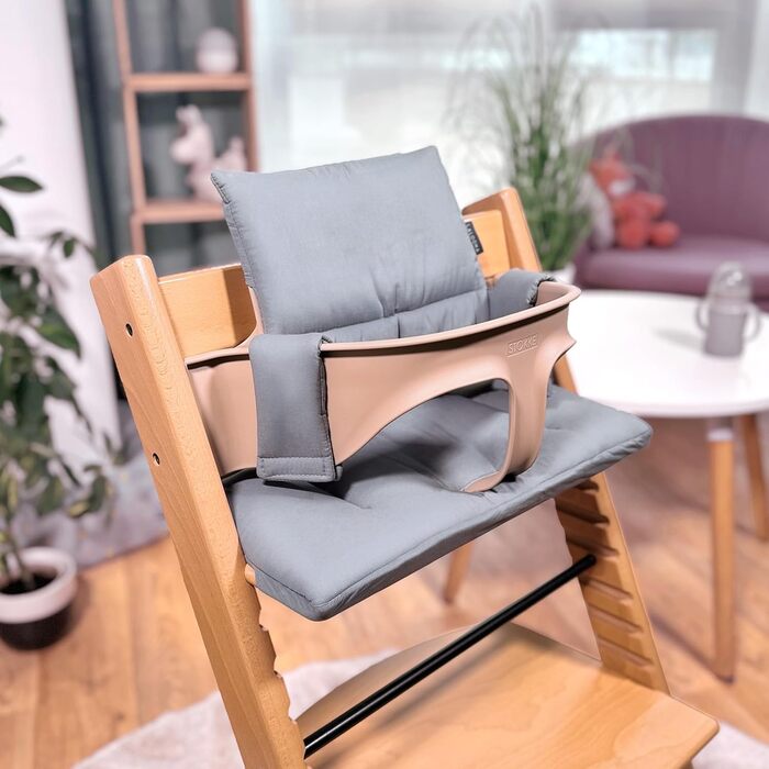 Подушка для стільчика Stokke Tripp Trapp LaLoona, 2 шт., бавовна, OEKO-TEX, гіпоалергенна, сіра, машинне прання