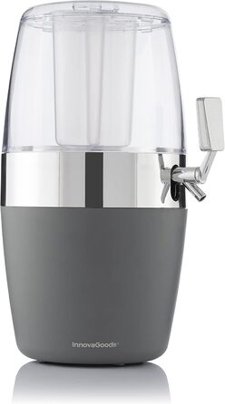 Диспенсер для пива InnovaGoods® 4L, кулькова форма, з охолоджувальною вставкою, сірий, 22x41,7x26,5 см