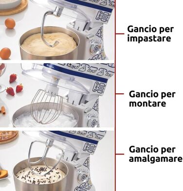 Ariete Stand Mixer 1588, Capri blue and white
