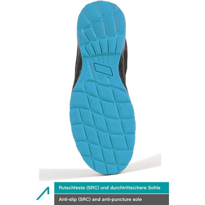 Черевики робочі ACE Sapphire S1-P - захисне взуття для жінок та чоловіків - надлегкі, 42 EU, блакитно-чорні