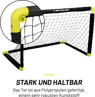 Ворота для футболу Dunlop - складані, чорно-жовті, 2 шт. (99 см) - для дитячих ігор та тренувань у саду та приміщенні