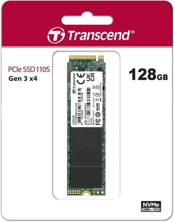 SSD накопичувач Transcend B MTE110S 128GB NVMe PCIe Gen3 x4 M.2 2280 3D TLC NAND