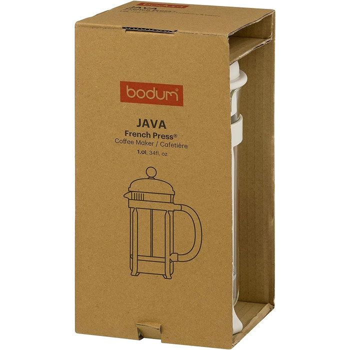 Bodum Java 3 чашки, 350 мл, френч-прес, білий, 0.35 л